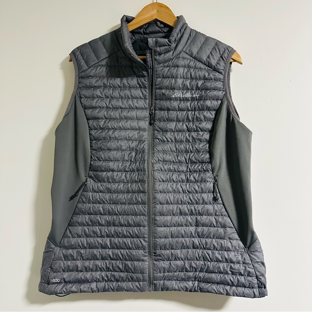 Eddie Bauer Women's Charcoal Gray Quilted Vest First Ascent Women’s Size XL